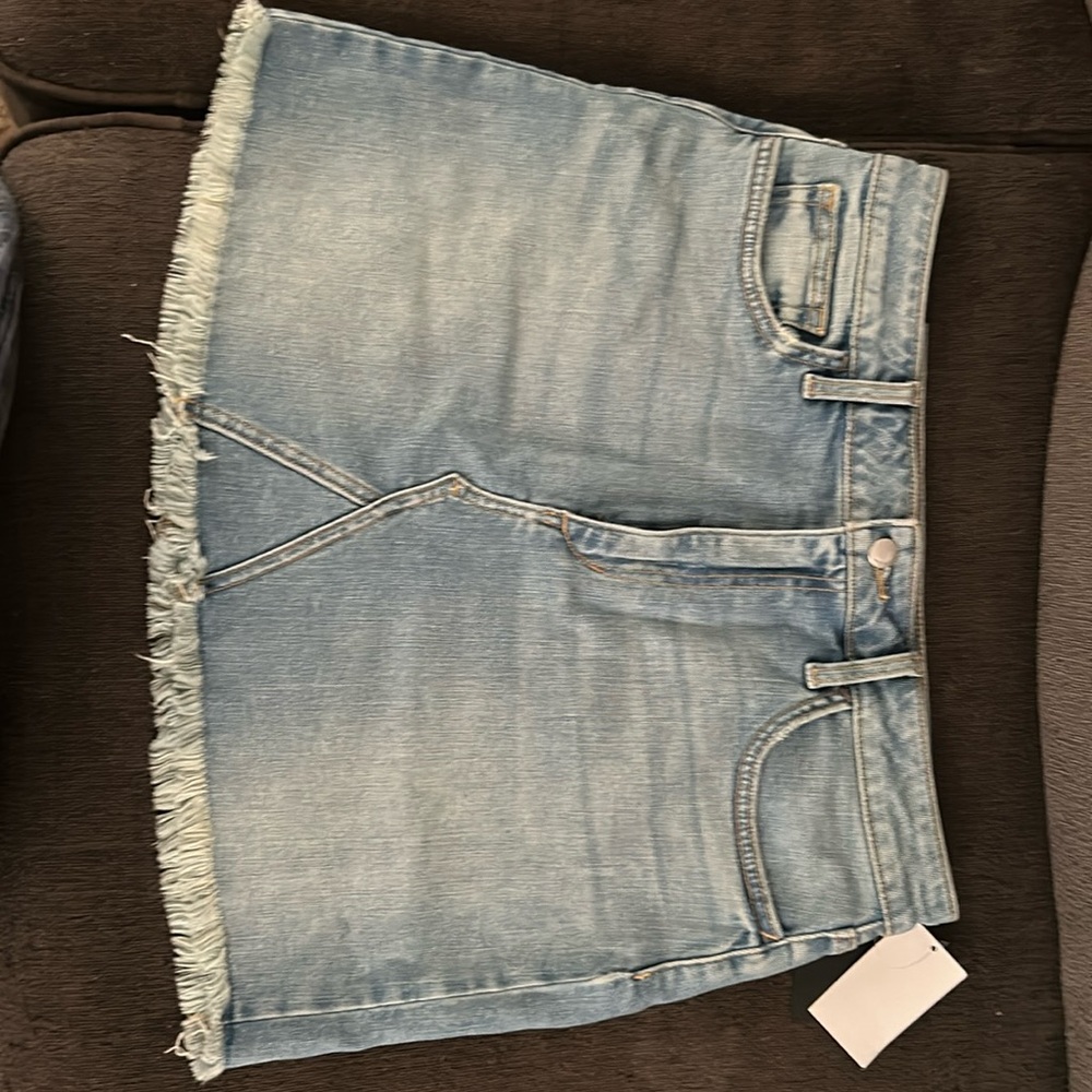 Joes high rise denim mini shirt